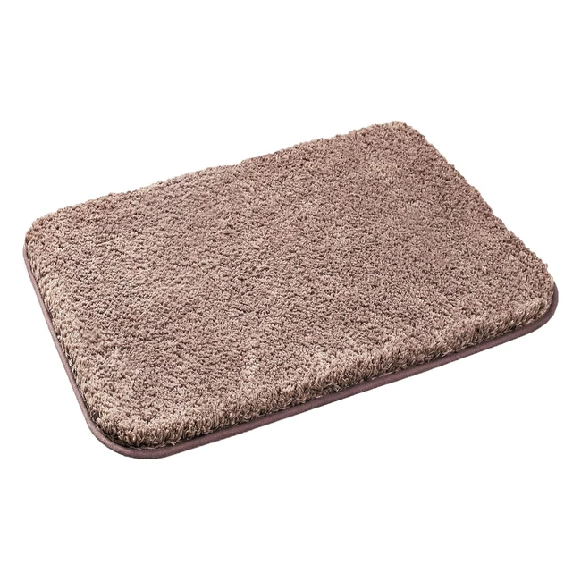 Tirismart Bath Mat Absorbent Bathroom Mats Non-slip Plush Thickening Kitchen Rugs 60x40cm Brown