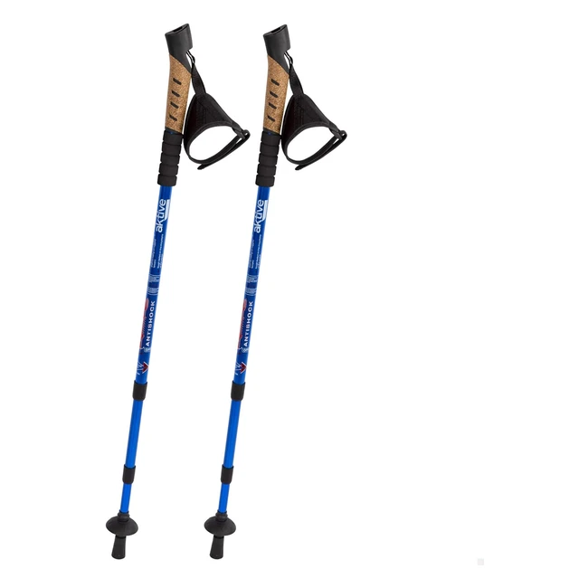 Bastones de senderismo Aktive 52820 Pack 2 - Aluminio - Extensible 67-135 cm - Azul/Negro