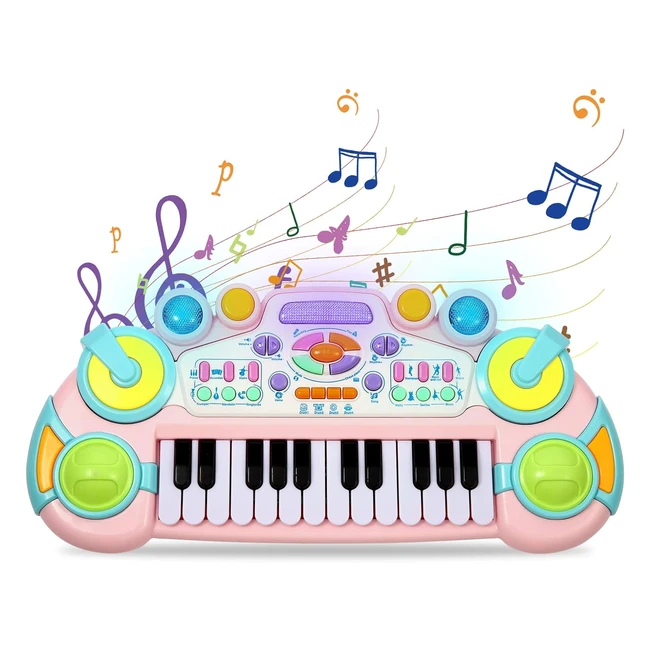 CozyBuy Tastiera Giocattolo Pianoforte Bambini 24 Tasti 6 Suoni 6 Ritmi Regalo C