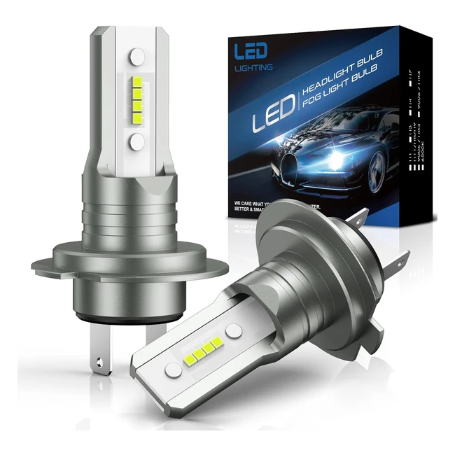 Shinyy H7 LED Headlight Bulbs 16000LM 6500K Cool White 12V - 300% Brighter - Anti-Error Canbus - 2pcs