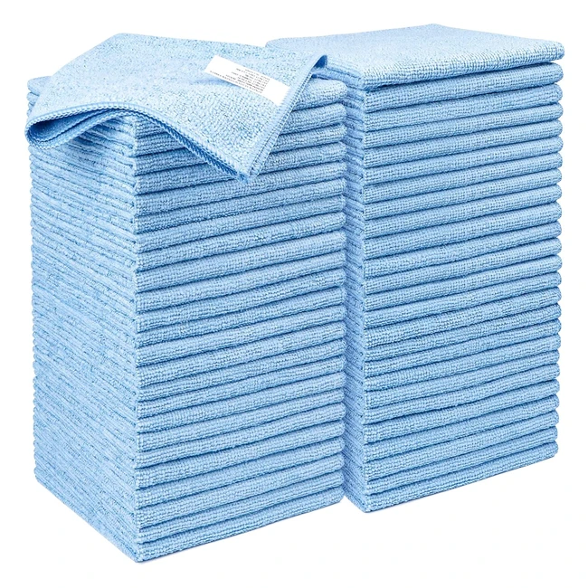 Aidea Microfibre Cleaning Cloth - Lint Free Reusable Cloth - Absorbent Streak Free Towels - 30x30cm - Blue Pack of 50