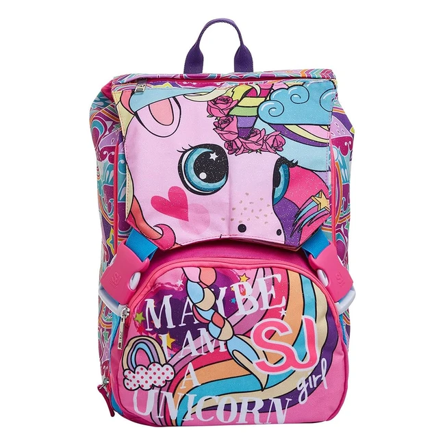 Zaino Scuola Estensibile Rosa Fucsia Cuccioli SJ - SJ001 - Doppio Scomparto Pat