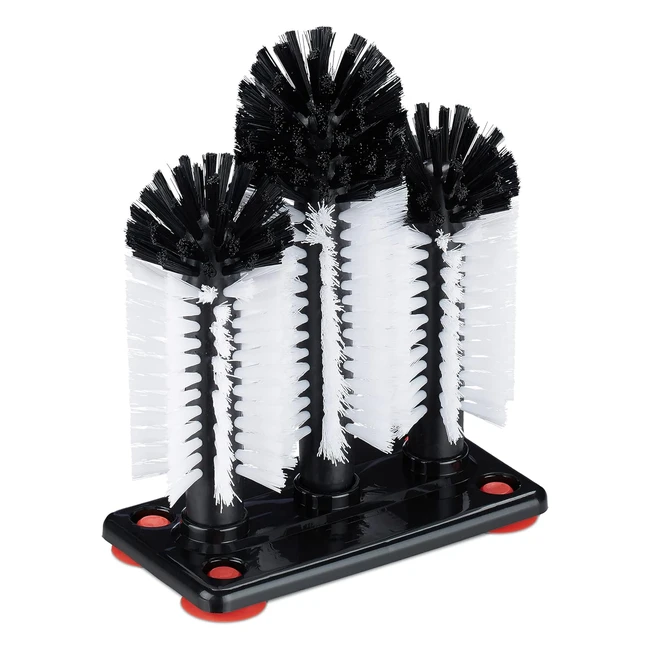 Cepillo Limpia Vasos Hostelería con Ventosa - PPPVC 22 x 185 x 95 cm - Blanco/Negro