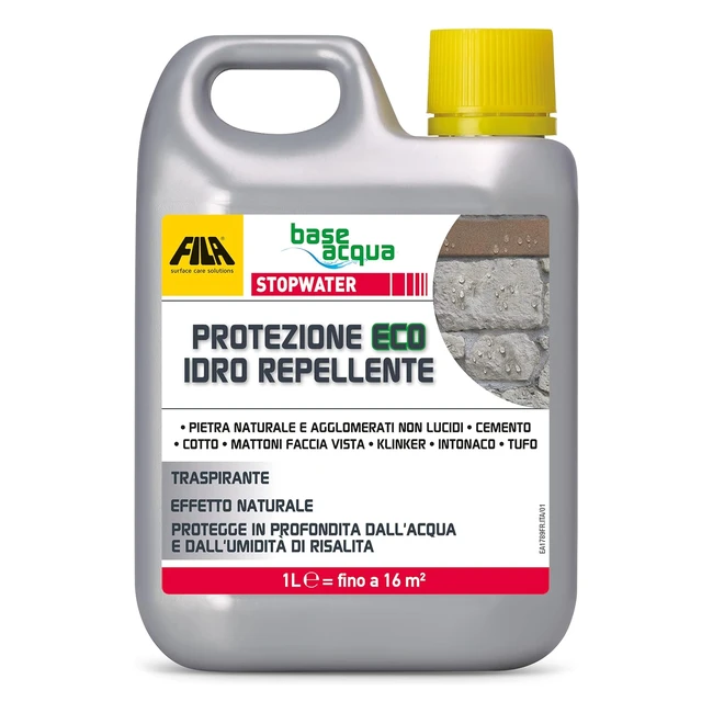 Fila Stopwater Protettivo Eco Idrorepellente Incolore 1 Litro - Pietra Marmo Granito Cemento Cotto Klinker Tufo