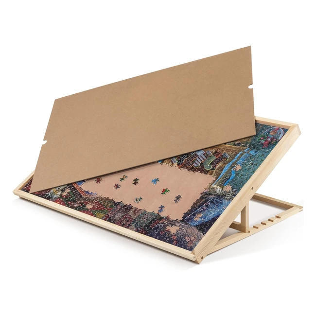 Lavievert Jigsaw Puzzle Case  Premium Pine Wood  5 Angle Settings  Lightweigh