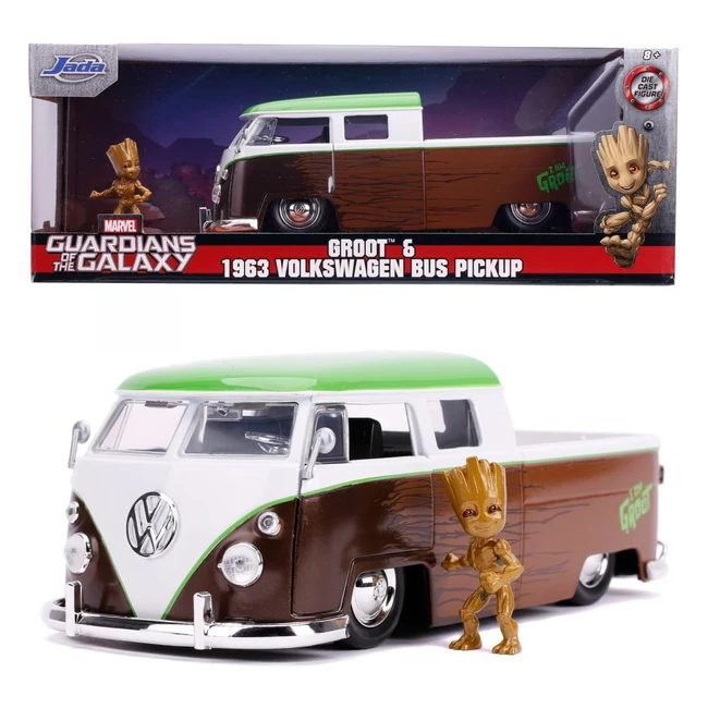 Marvel Groot VW Micro Truck 124 Scale Diecast Car - Official Jada Toy