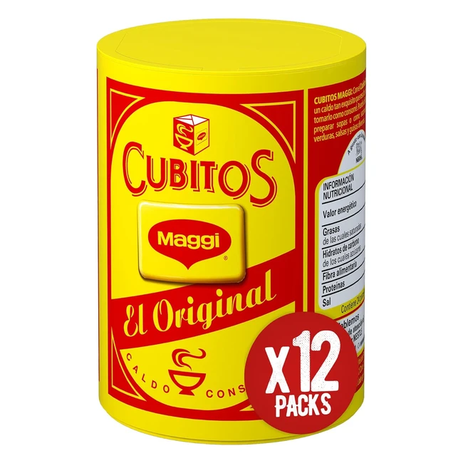 Maggi Pastillas para Caldo en Cubitos - Pack de 12 x 24 Cubos - Total 288 Cubos - ¡Sabor Auténtico y Práctico!