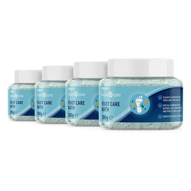 Amazon Basic Care Fupflegebad 4er Pack 4 x 300g Flaschen Minze Orange