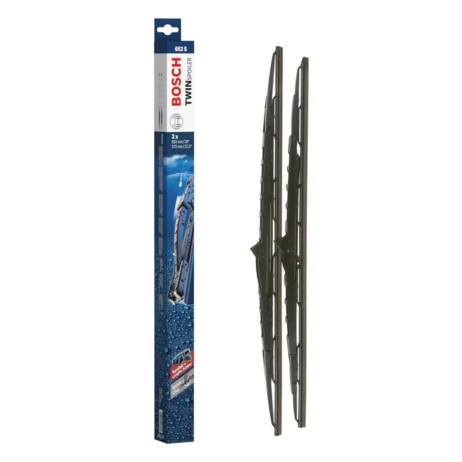 Bosch Balais d'essuie-glace plats Twin Spoiler 652S - Longueur 650mm/575mm