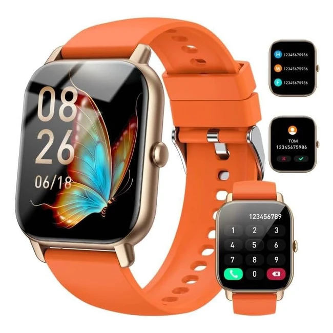 Smartwatch 185 Touchscreen Sportuhr Fitnessuhr mit Telefonfunktion IP68 Wasserdi