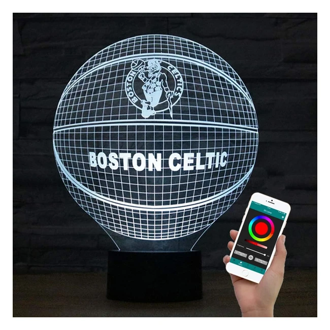 Lampe 3D Olanstar Boston Celtic Basketball - Modle NBA - Tlcommande - co
