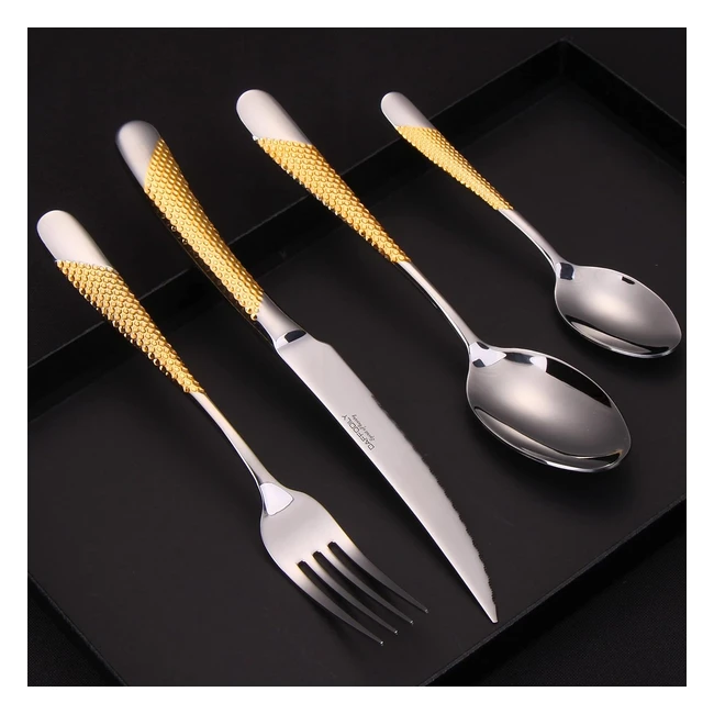 Ensemble de couverts de luxe Daffodily en acier inoxydable 1810 - Service de tab