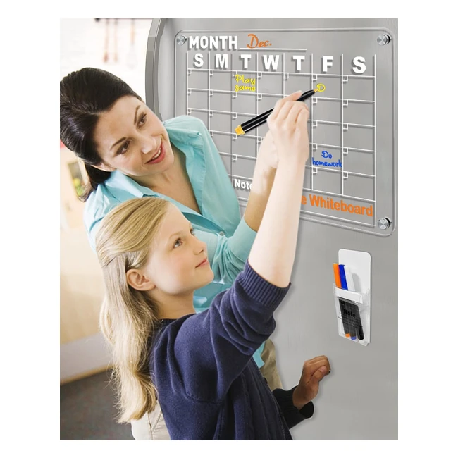 Lavagna Magnetica Calendario Mensile Acrilico Trasparente 40x27cm - Organizza Agenda Familiare