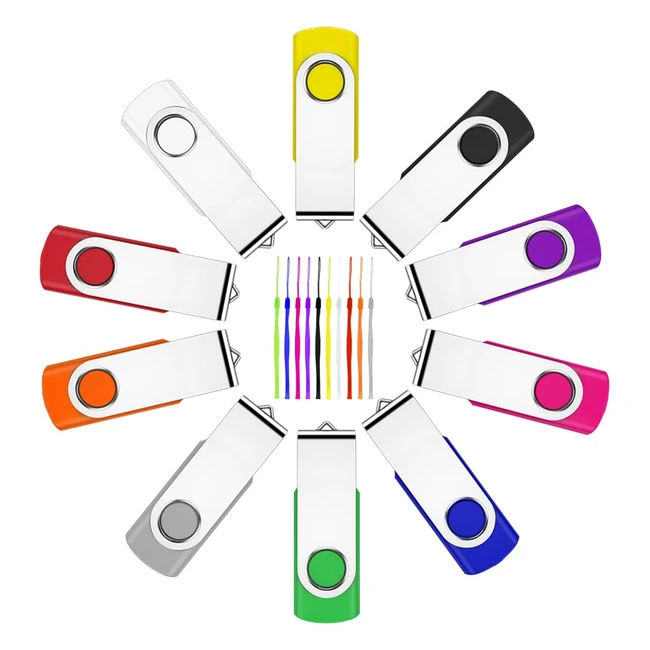 Penna USB 2GB Fesaymi - Offerte 10 Pezzi - Memoria Flash Drive - Multicolor