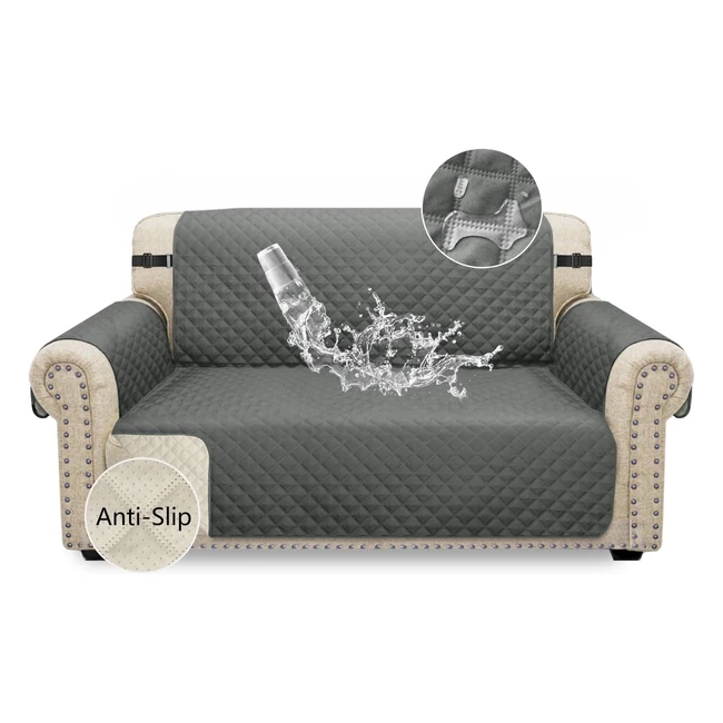 Granbest Waterproof Sofa Cover 2 Seater Nonslip Loveseat Cover - Washable Sofa P