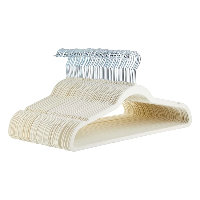 Perchas de Terciopelo Amazon Basics - Paquete de 50 - Soporte 45kg