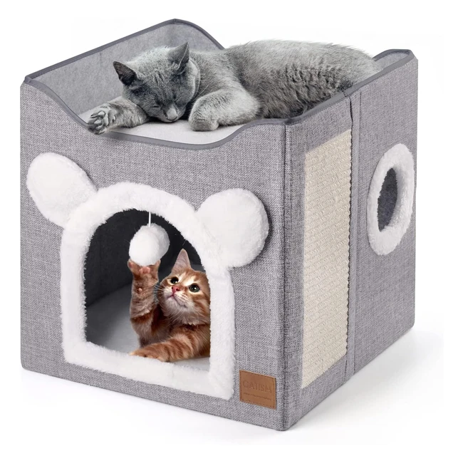 Catism Cat Cave Cube House  Scratch Board  Ball  Large Foldable Bed