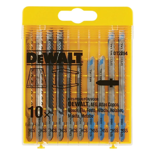 Kit de 10 hojas de sierra de calar DEWALT DT2294QZ - Para madera y metal