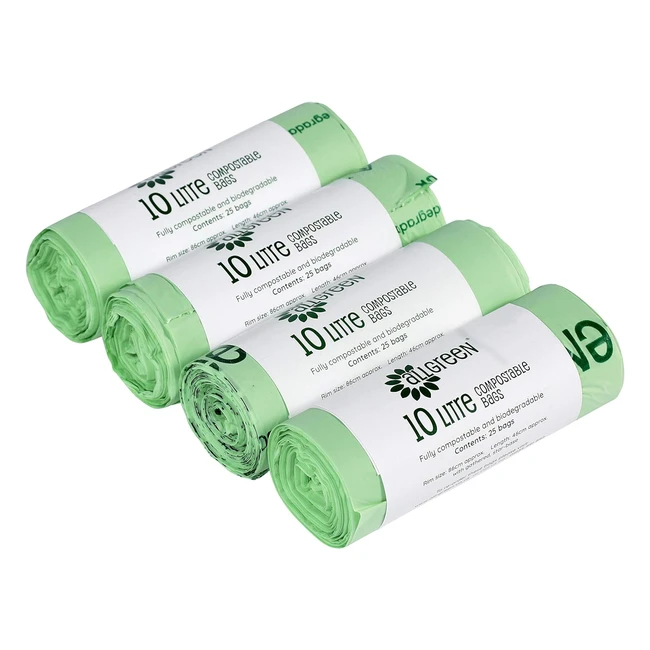 Bolsas de Basura Compostables AllGreen 10L - 100 Unidades