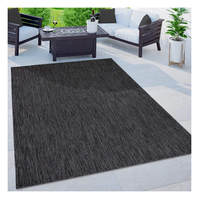 Paco Home Outdoor Teppich wetterfest 160x220cm Anthrazit Sisaloptik