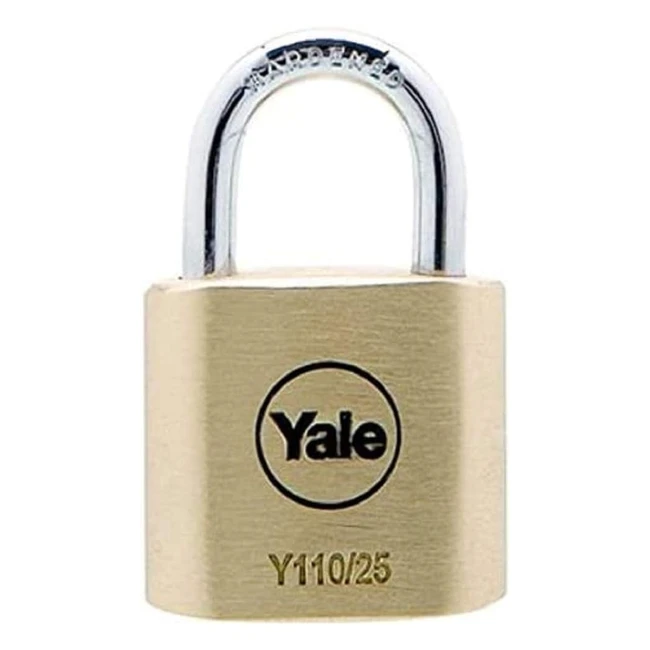 Candado de Seguridad Yale 25 mm Cuerpo de Latn Macizo y Arco de Acero Cromado
