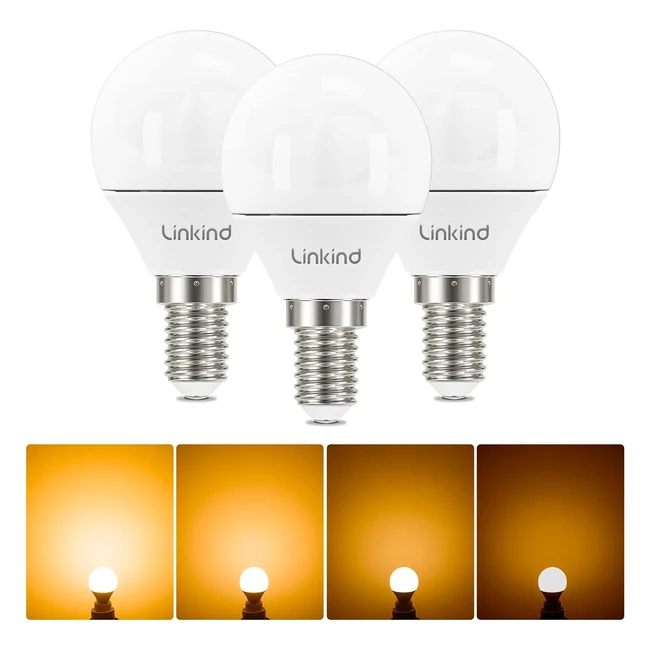 Linkind Dimmbare E14 LED-Lampe 42 W Warmweiß ersetzt 40 W G45 Tropfenform Energiesparlampe E14 Golf 470 lm 2700 K LED-Lampen 3er Pack