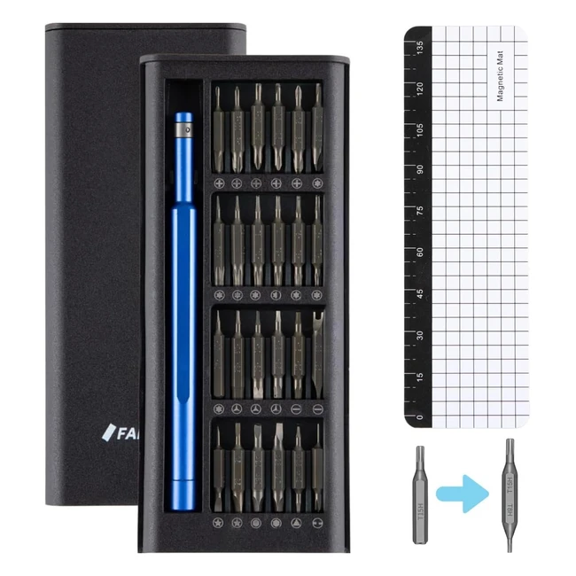 Fanacan Precision Screwdriver Set - Mini Electronic Repair Tool Kit for iPhone iPad MacBook - T2 T3 T4 Torx Security - Y000 Y00 Y0 Tripoint - Magnetic Case - Premium Aluminum Alloy Handle