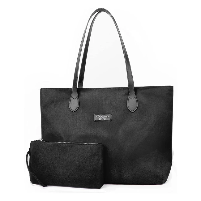 Volganik Rock Tote Bags for Women - Lightweight Nylon Shoulder Bag - Water Resistant - Large Size