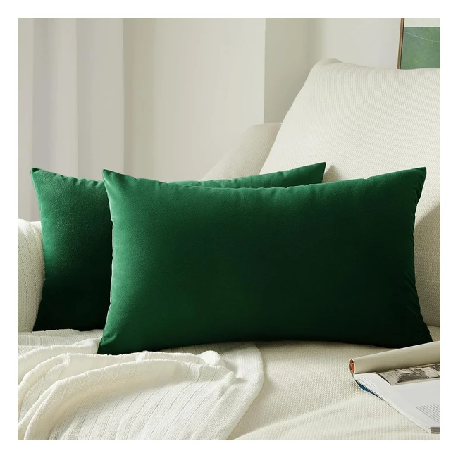 Funda Cojines Navideños Terciopelo Verde Oscuro 40x60 2 Piezas