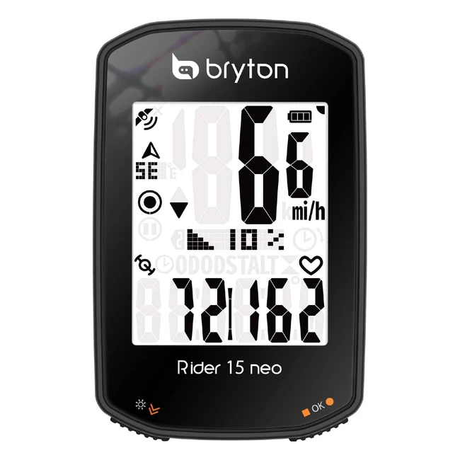 Bryton Rider 15 Neo - Ciclo Computer GPS Display 2 Nero - 21 Funzioni