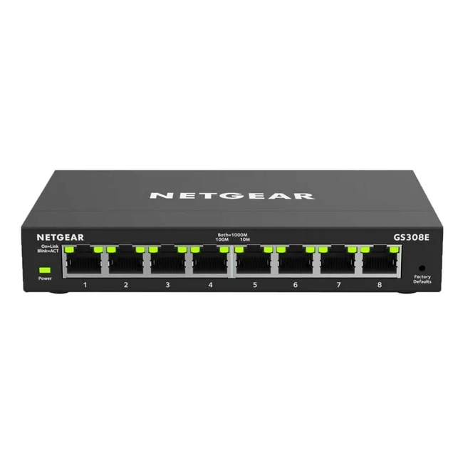 Netgear GS308E 8-Port LAN Gigabit Ethernet Switch Smart Managed Plus Network Switch