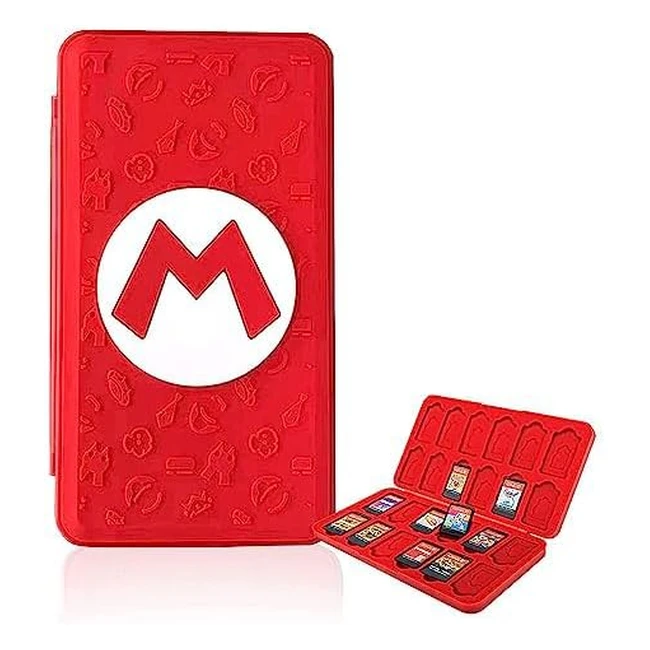 Custodia Porta Nintendo Switch Mario2 - Bayinbrook - Grande Capacità 24 Carte - Stile Classico