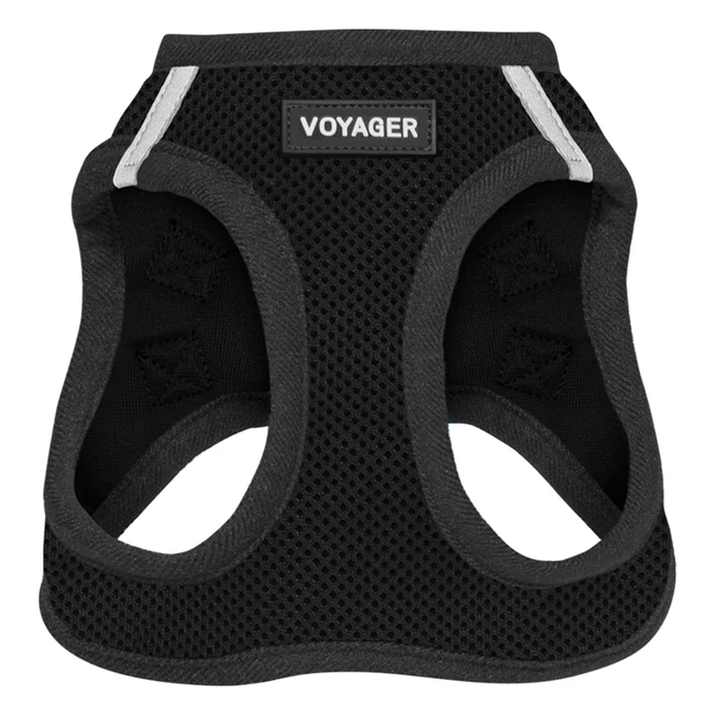 Voyager Step-In Air Dog Harness - All Weather Mesh Vest - Black - Medium