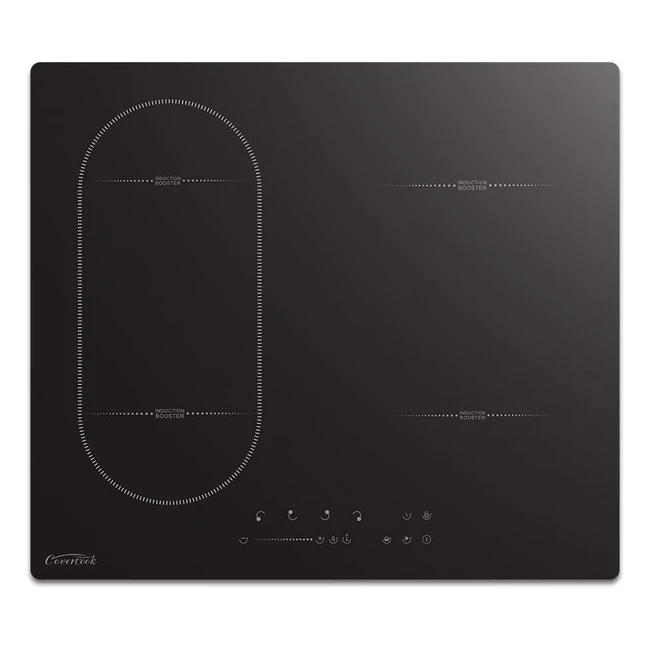 Covercook 4 Zone Induction Hob Electric Cooker 59cm 7000W Built-in Cooktop with Bridge Zone Touch Control