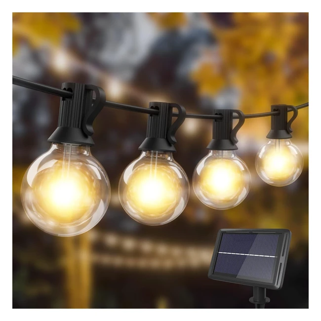 Solar Festoon Lights Outdoor Shatterproof 9m30ft Garden String Lights Solar Powered 151 LED G40 Bulbs