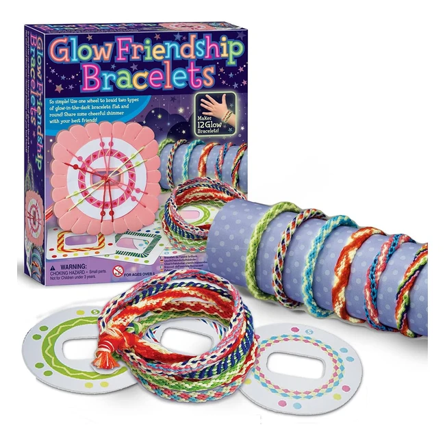 Glow in the Dark Friendship Bracelet Making Kit - DIY Craft Kit for Boys and Girls Ages 5-12 - Create Stunning Bracelets with Colourful Threads