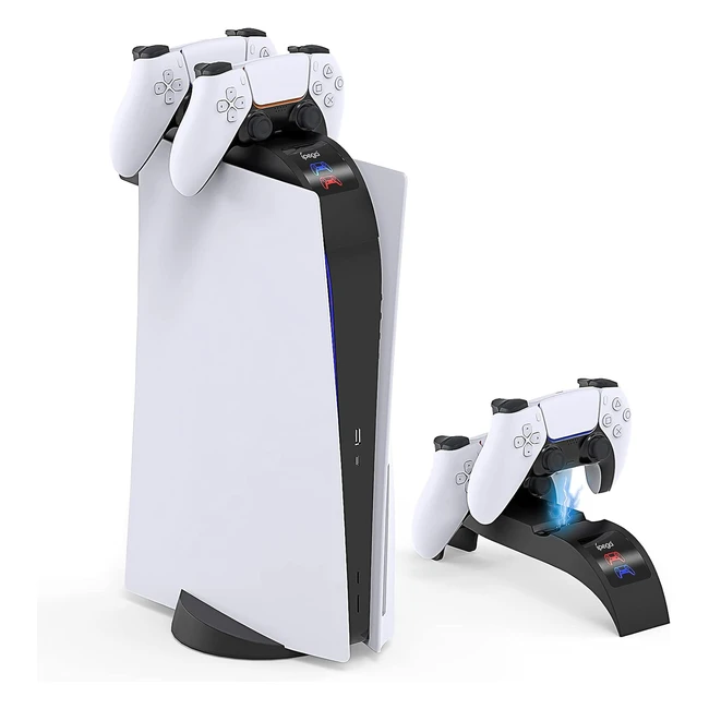 Fast Charging Station for PS5 DualSense Controller | TopDesktop 25H Fast Charging | Black