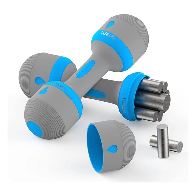 Vazillio Adjustable Dumbbell Set 2kg5kg Pair3in1 Weights Dumbbells - Fitness Workout for Women
