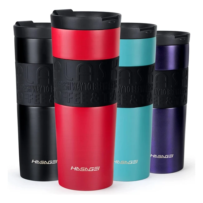 Hasagei Travel Mugs 550ml Insulated Coffee Mug Leakproof Lid BPA-Free Vacuum Ins