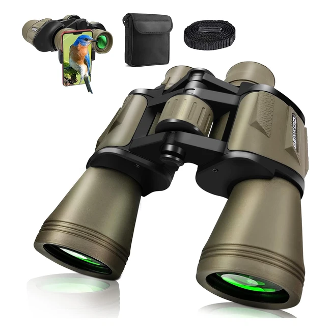 Prismáticos Profesionales 20 x 50 - Binoculares para Adultos - Prisma Bak4 - FMC - Prueba de Niebla y Agua - Largavista - Caza - Observación de Aves