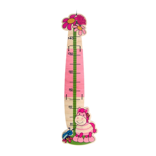 Hess Holzspielzeug 14618 Messlatte aus Holz Serie Pferdchen Handgefertigt Klappb