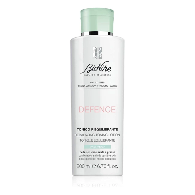 Bionike Defence Tonico Riequilibrante Astringente - Pelli Sensibili Miste e Grasse - Leviga e Opacizza - 200 ml