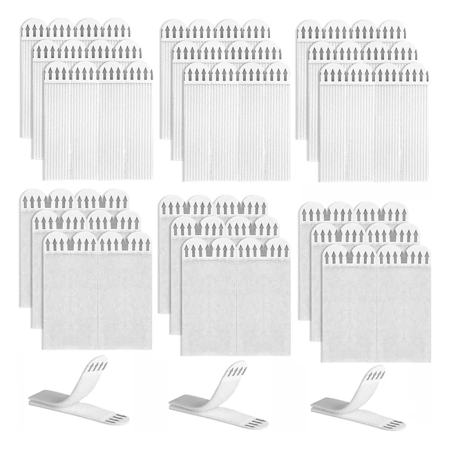 Emwel 32Pairs64Strips Picture Hanging Strips Heavy Duty Hook and Loop Tape - Damage Free - Double Side Mounting Tapes