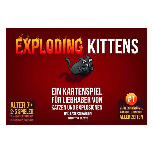 Exploding Kittens Grundspiel Partyspiel Kartenspiel 25 Spieler