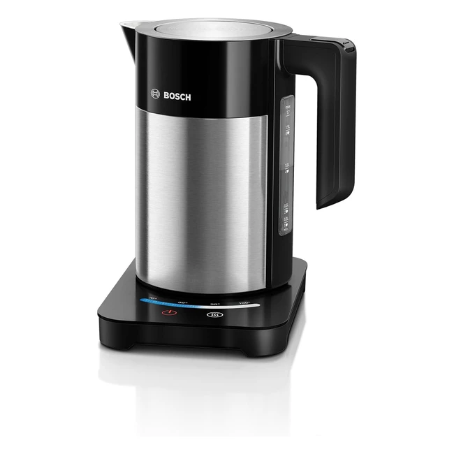 Bouilloire Electrique Bosch TWK7203 2200W 1.7L Noir/Inox Programmable