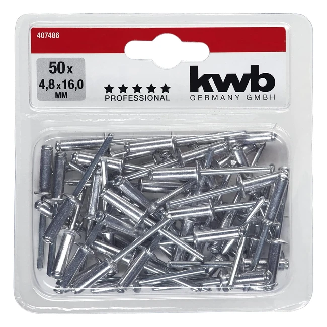 kwb Blindnieten Popnieten Ø 48 mm Länge 16 mm Aluminium mit verzinktem Stift DIN 7337