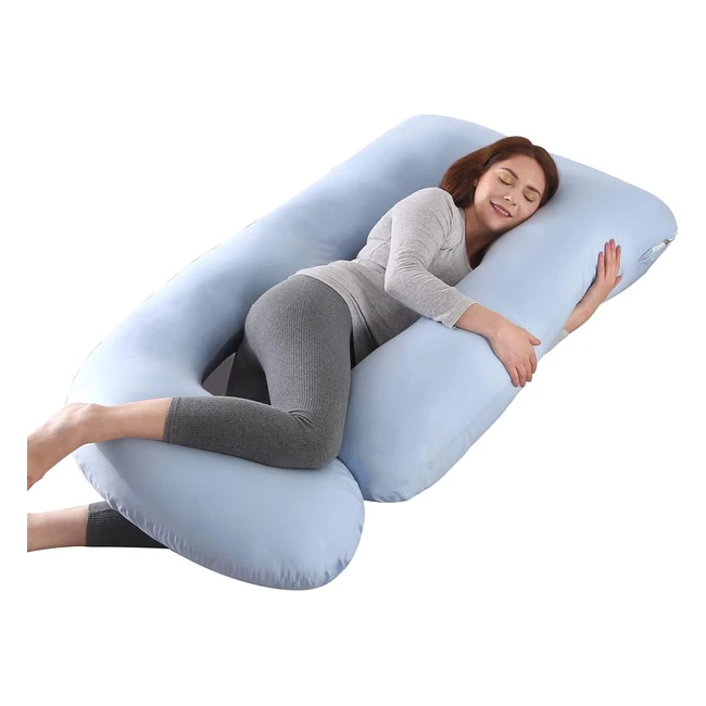 Coussin de grossesse oreiller de corps soutien de mise a niveau pour femmes enceintes bleu