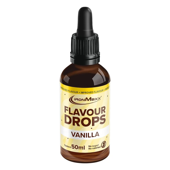 IronMaxx Flavour Drops Vanille 50ml Kalorienfrei Zuckerfrei Vegan