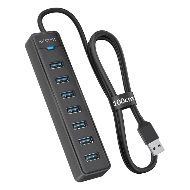 Hub USB 30 7 ports Idsonix - Adaptateur multiport USB 5Gbps Data Type-C pour Ma