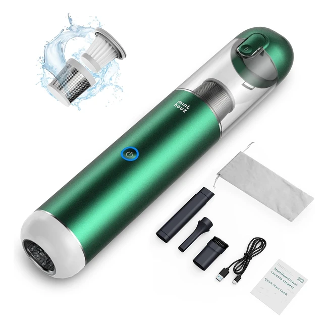 Aspirador de Mano Potente Minthouz 17000PA - Filtro HEPA Lavable - Kit Doméstico y para Coche